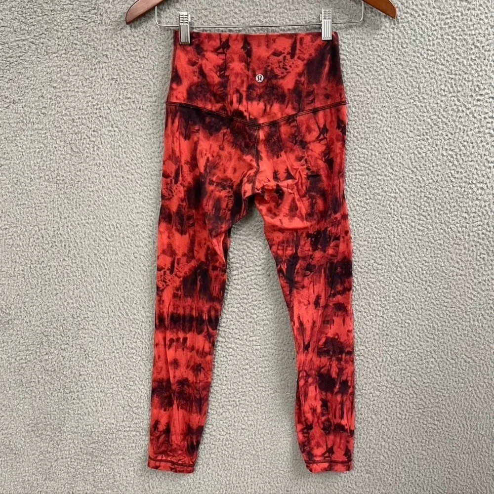 Lululemon Align High Rise Legging Game‎ Day Red Black Multi Womens 4 Gym Workout